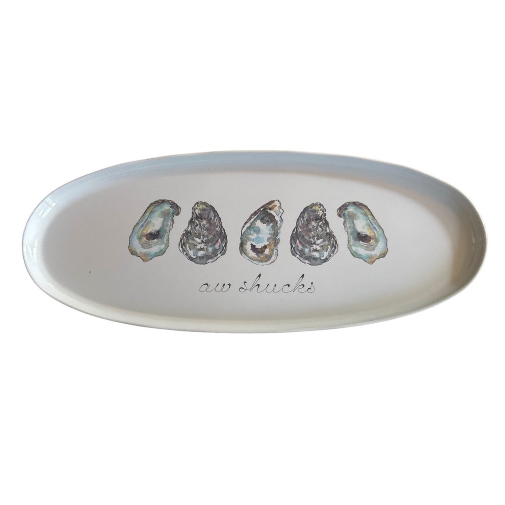 Sigrid Olsen Home Aw Shucks Oyster Melamine Oval Serving Platter Tray Coastal